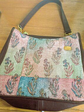 Christina Silk and Leather Handbag Never Used